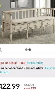 Rustic off whit sitting benches. For inside or out